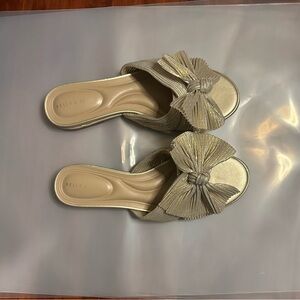 Kelly & Katie Metallic Bow Mules